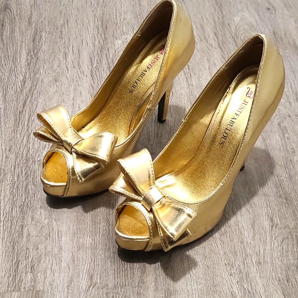 Gold Stiletto Heels